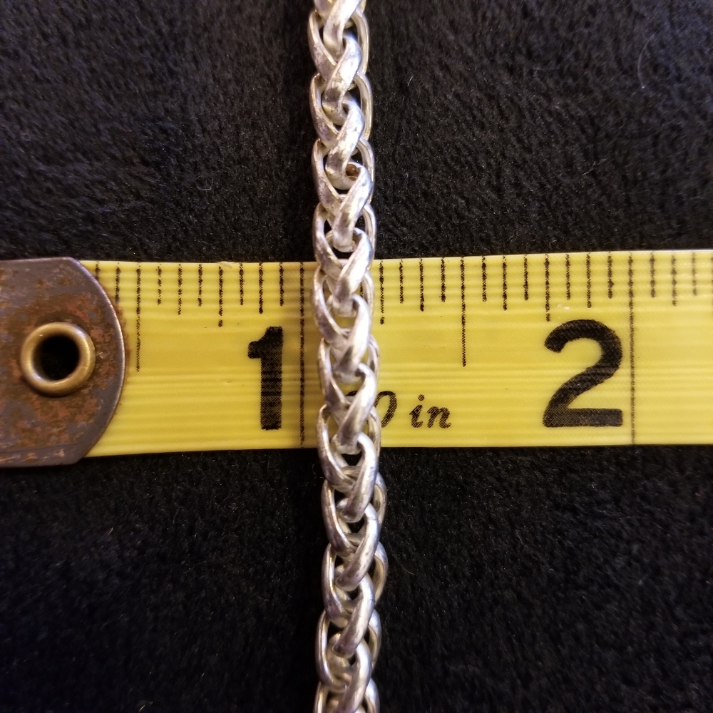 Stone Pendulum Pendant on Silver Wheat Chain - Picture 5 of 5